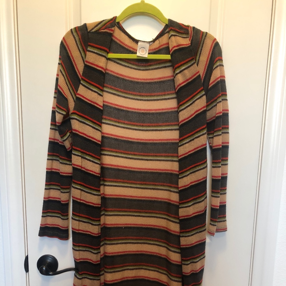 Multi-Color Stripped Knit Cardigan